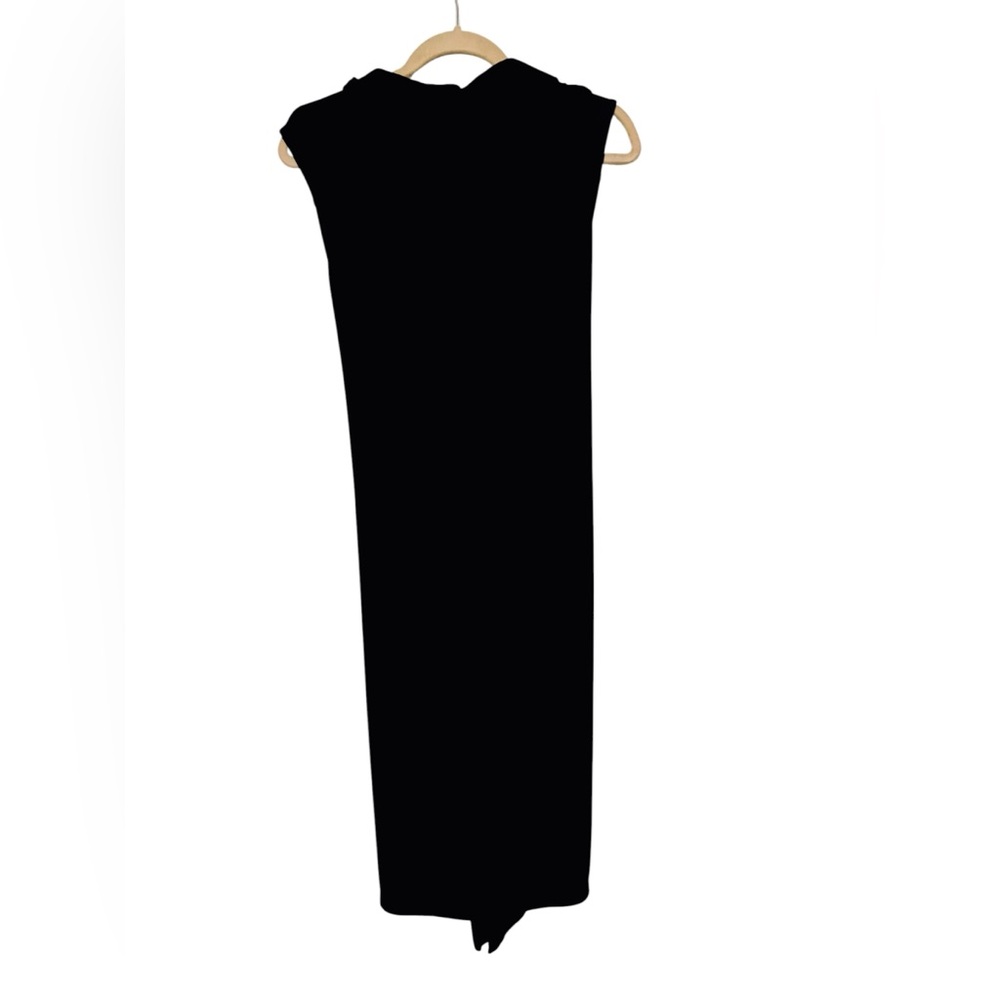 Cato Black Maxi Dress Size 14/16W Sleeveless Faux Wrap Tie Waist